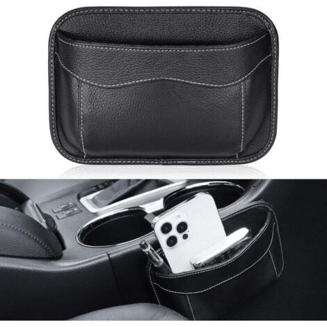 Organiseur LatéRal pour SièGe de Voiture, Organisateur Voiture en Cuir Mini, Accessoire Voiture, Rangement de Voiture Autocollants pour les Portes, la Console, les Fenêtres et les Sièges