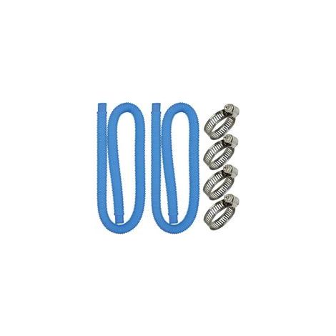 Tuyau de piscine - Tuyau d'aspiration - 32 mm - Longueur : 150 cm - Bleu - 2 tuyaux - Pour pompe à filtre et systèmes d'eau salée