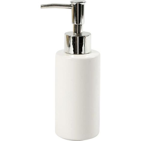 Distributeur de savon - Céramique - 150 ml - Blanc - Contemporain - Design