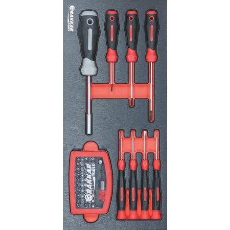 Module mousse 395x178mm métal tournevis mécaniciens et embouts - 40 pcs - Ce produit de marque DRAKKAR est neuf.