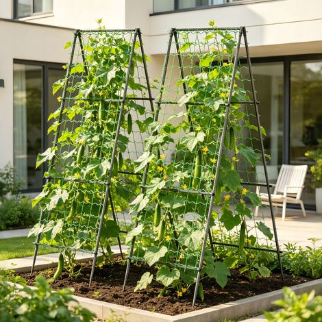 2 Pack Detachable A Frame Garden Trellis 83" Cucumber Trellis for Climbing Plant (1/5)
