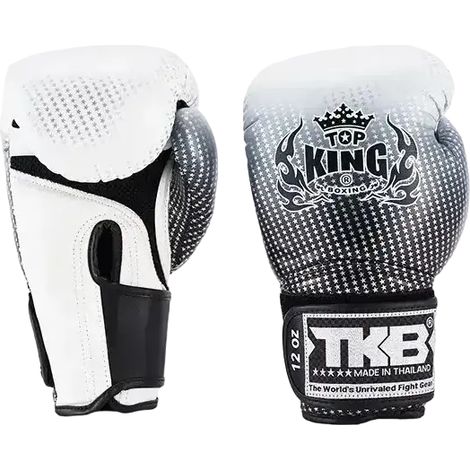 Gants de boxe thaï Top King Super Star Air 16OZ argentés (1/5)