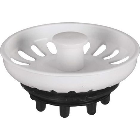 Bouchon Pour Évier - Rond - Plastique Synthétique - Blanc - Pour Cuisine Intérieure - 1 Pièce