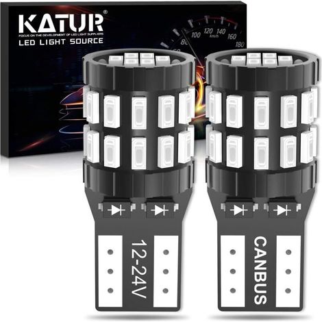 194 W5W 168 T10 LED CANBUS sans Erreur LED Rouge Brillant Ampoule 30-SMD 3014 12-24V Remplacement Lumière de Plaque d'immatriculation de Porte de Carte de dôme de Voiture(Version améliorée) (1/5)