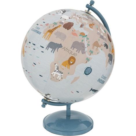 Atmosphera – Globe terrestre enfant 28 cm – Design ludique avec animaux – Métal et thermoplastique – Pour éveiller la curiosité sur la géographie (1/3)