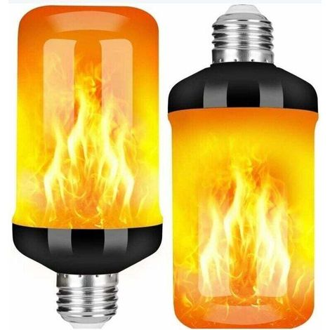 Ampoule LED, lot de 2, E27, effet flamme LED, 5 W (1/3)