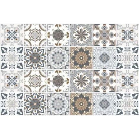 Sticker mural adhésif 10x10 cm – Style industriel brique – Lot de 24 – Résistant à l'eau et à la chaleur – Facile à poser et à couper (1/5)