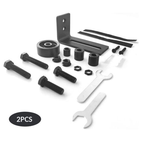 royaluxe-Lot de 2 rails de sol multifonctionnels pour porte de grange, rails de sol à roulettes réglables, rails de sol pour porte coulissante 8 en 1,pour portes de grange, chambres, garages (1/5)