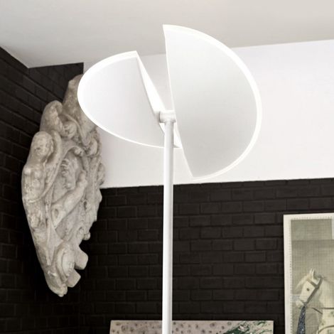 Piantana moderna gea luce ping pong gpib01 led alluminio vetro lampada terra