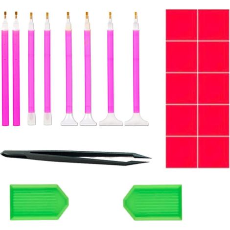 21 Pièces Stylo Peinture Diamant, Outils Plastique, Poinçon, pour Broderie Diamant