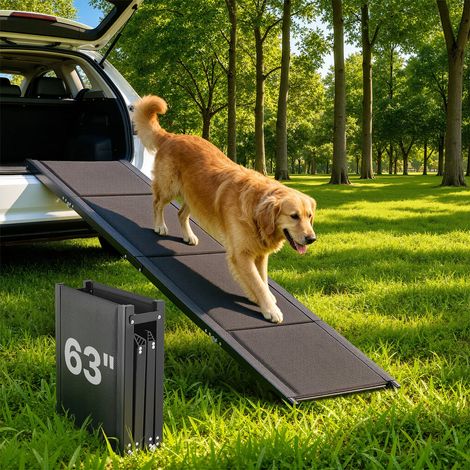 Pliable et facile à ranger, rampe pour chien 160 x 43,2 cm antidérapante pour accès voiture SUV camion (1/5)