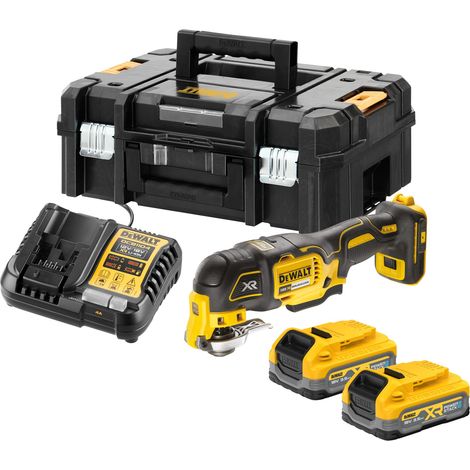 Multi-outil sans fil DCS356S2T DeWALT, 18V, 2x 3,5 Ah Powerstack et chargeur en TSTAK