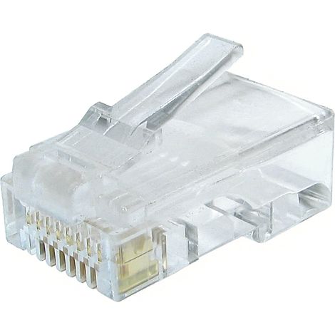 Connecteur RJ45 cat 5e RS PRO Mâle, Non blindé, ports Droit ( Prix pour Paquet de 100 )