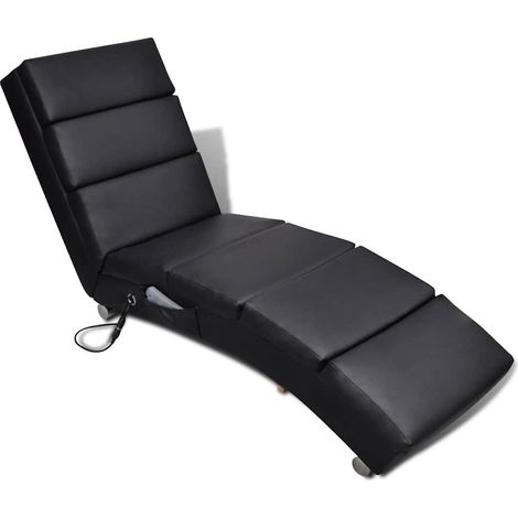 Massage-Chaiselongue Schwarz Kunstleder vidaXL