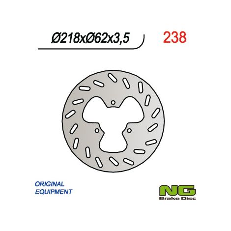 Disco de freno trasero para motocicleta Derbi/Gas Gas 125/450, 218x62x3,5 mm, 3 orificios