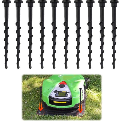 Vis Station Charge - Pour Robot Tondeuse Automower - 10 Pièces - 13,7 cm - Fixation Pelouse Terre - Plastique Robuste (1/5)