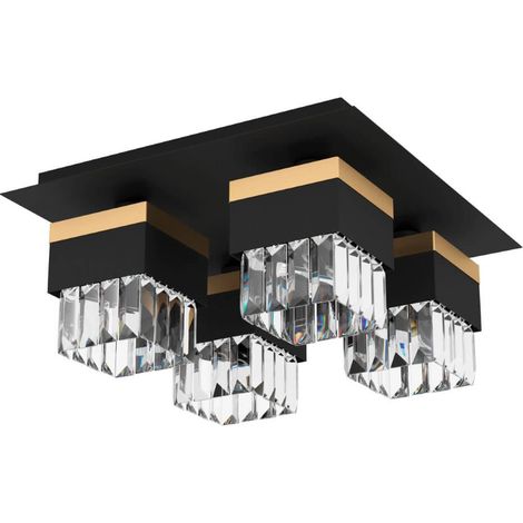 Plafond barrancas cristal clair e14 4x40w l: 38 cm b: 38 cm h: 18 cm dimmable (1/3)