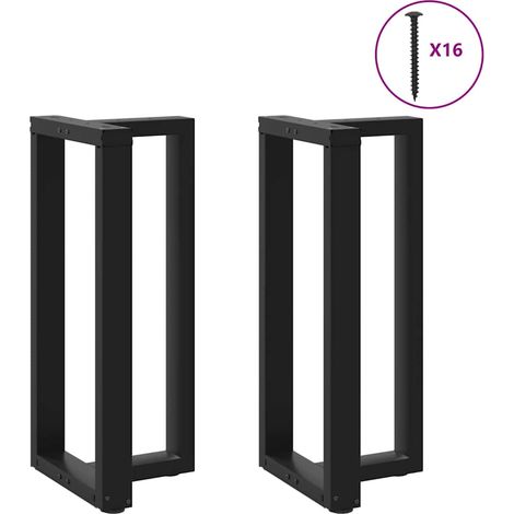 Bartischbeine T-Form 2 Stk. Schwarz 40x35x(90-91) cm Stahl