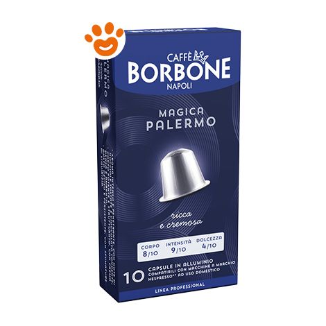 Borbone Caffè Capsule Nespresso in Alluminio - Magica Palermo - Confezione 10 Capsule -