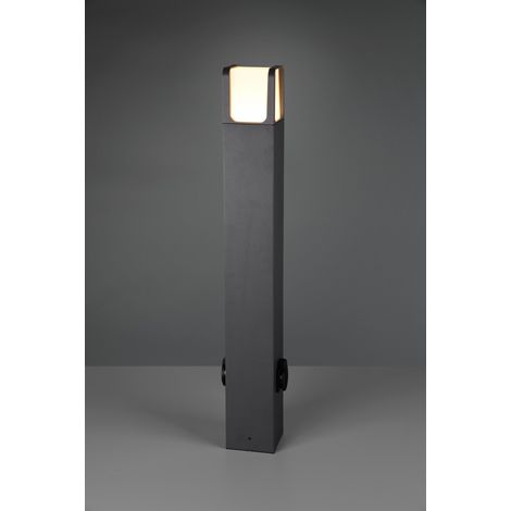 Borne jardin LED 6W IP54 prises Ebro anthracite 80cm (1/4)