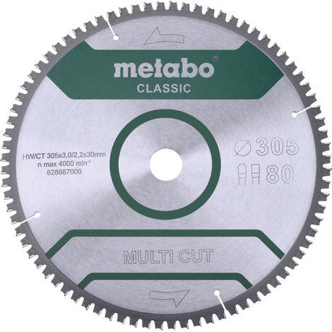 METABO Sägeblatt "multi cut - classic", 305x3,0/2,2x30 Z80 FZ/TZ 5°neg /B (628667000) (1/3)