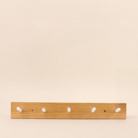 Patère en pin naturel 5 têtes 48x6cm