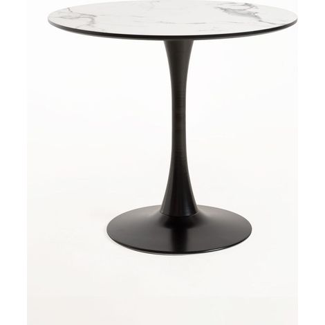 Mesas Comedor - Mesa Kolio 90 cm Mármol - Negro