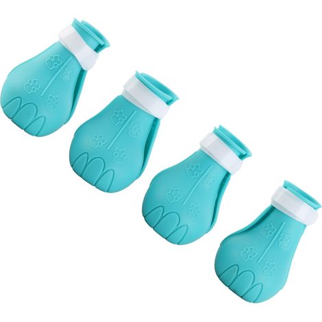 Bottes pour chat en silicone anti-griffures et réglables, idéales pour le bain, le rasage, les médicaments et les repas. (1/5)