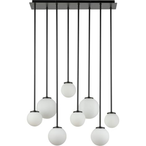 Lustre barre moderne Tulia 8 globes blancs G9 Sigma (1/3)