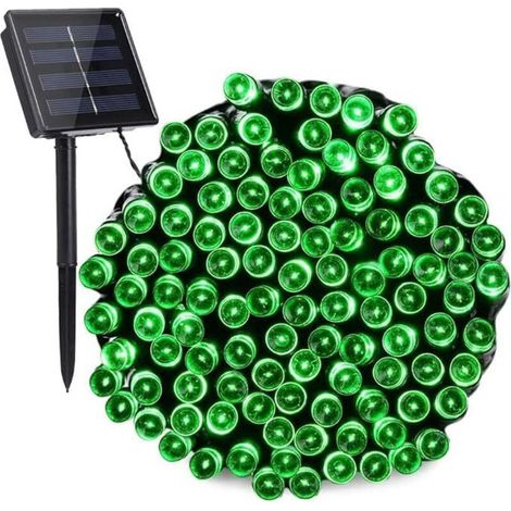 Guirlande lumineuse solaire de Noël de 7 m, 50 LED, 8 modes, étanche, idéale pour un jardin, un mariage, un anniversaire, verte (1/5)