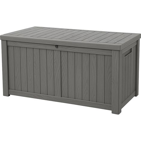 Homeology TUNGSTEN 450 Litre 119 Gallon Waterproof Extra Large Lockable Easy-Open Garden Storage Box in Grey (1/5)