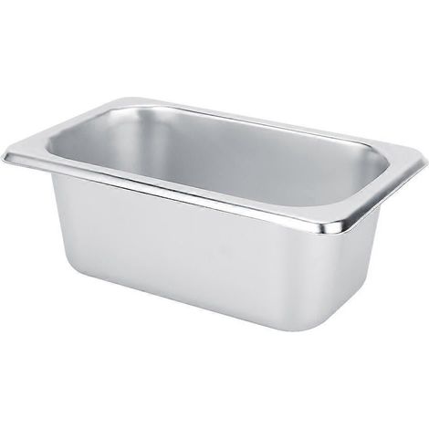 1 bac à aliments en acier inoxydable pour buffet, assiettes, pots, plateau, porte-plats, récipient alimentaire carré (1/5)