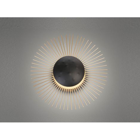 LED Wandleuchte VARRAS Schwarz / Gold, Ø 30cm (1/5)