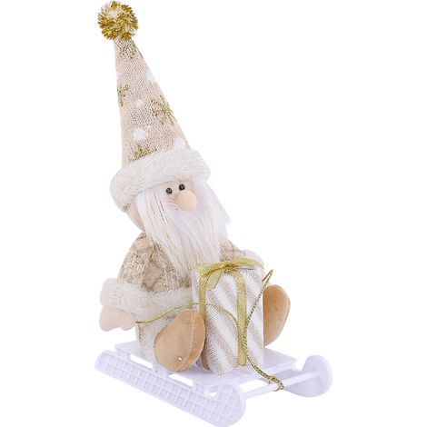 Décoration de Noël traîneau Père Noël et renne D2-44 Style senior peluche pour vitrine (1/4)