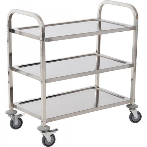 Desserte cuisine avec roulettes pivotantes Inox chromé (1/5)