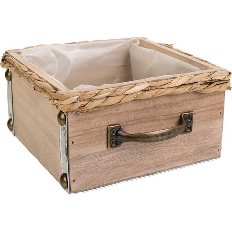 Cajón de madera marrón 20x20x10 (1/5)