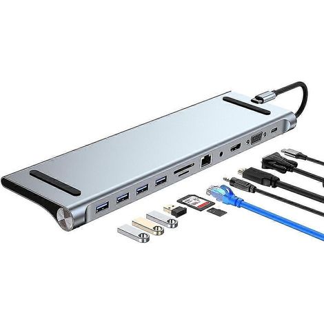 AD-059 Station d'accueil multifonctionnelle USB-C Type-C 11 en 1 (1/5)