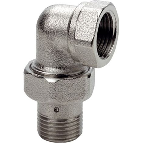 Bocchettone a 3 pezzi curvo cromato Pollici: 1/2" (1/3)