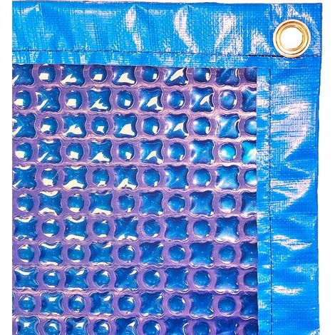 Bâche à Bulles Piscine 7x4 m OXO Dark Blue 500 microns - Bordée 4 côtés + Oeillets Posés + Bâchette Protection - Direct Usine