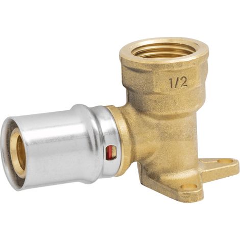 RACCORDO CURVO FEMMINA A FLANGIA CORTA A PRESSARE PER TUBO MULTISTRATO MODELLO AP154 - 1/2 Ø16 - APE