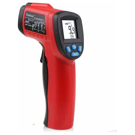 Laserthermometer Berührungsloses Thermometer Schwarz/Rot (-50 °C 550 °C (-58 °F 1022 °F) Infrarot-Thermometer Industriethermometer Nicht-Körpergebrauch (1/2)