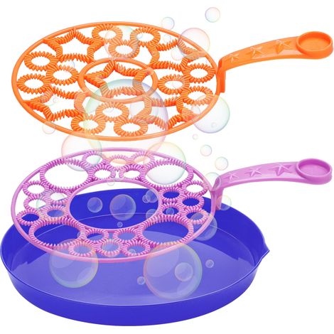 Ensemble de 2 baguettes à bulles pour enfants, jouet amusant avec plateau à bulles, idéal pour les garçons et les filles lors de fêtes d'extérieur (Noël, anniversaire, mariage, etc.). (1/5)
