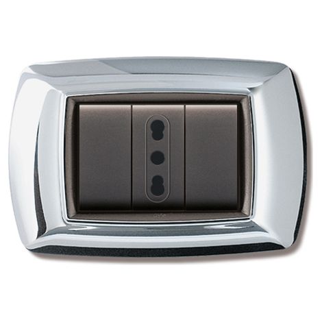 PLACCA LIFE LIVING PLAST CROMO 3P- ELETTROCANALI- 10,0 pz