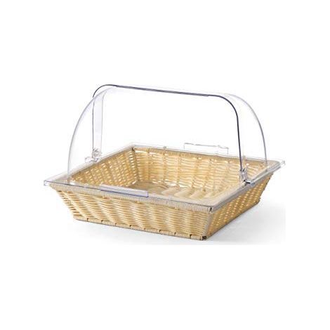 Cestino per il pane in polyrattan con coperchio ROLLTOP GN2/3 altezza 245mm - Hendi 426968 (1/3)