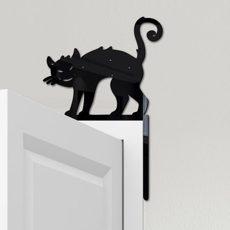 Sticker Miroir Halloween - Chat Noir 3D en Acrylique pour Cadre de Porte Mur ou Miroir - Décoration Intérieure Festive - 1 Pièce (1/5)