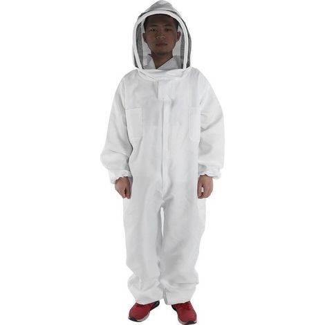 Vêtements d'apiculture (XL) outils d'apiculture vêtements pour abeilles vêtements anti-abeilles épaissis en pur coton vêtements de protection une pièce vêtements pour abeilles (1/4)