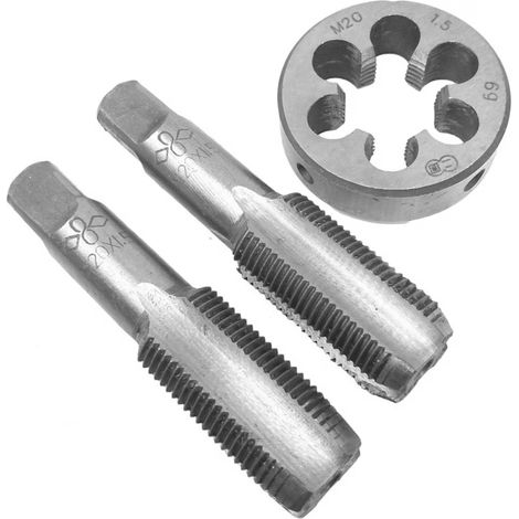 Taraud conique et filière HSS M20 x 1,5 mm, filetage métrique à droite - Taraud conique et filière HSS M20 x 1,5 mm, filetage métrique à droite (1/5)