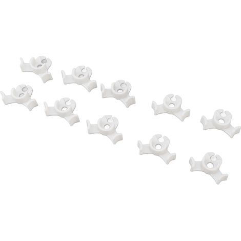 Lot de 20 pinces de tuteurage en plastique blanc, à faible contrainte, angle réglable de 90°, pour serres et jardins. (1/5)