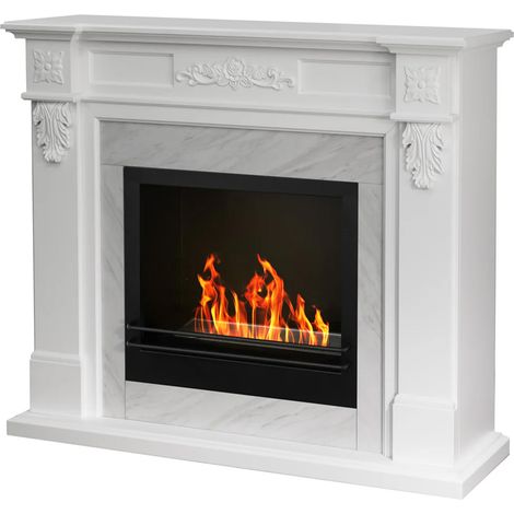 Truman - Bioethanol-Kamin aus Marmor-Effekt 121x38xH108 cm