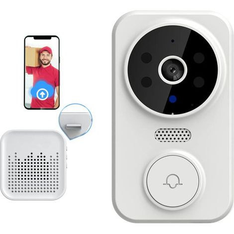 KZQ M8 Wireless Video Doorbell Smart Visual Doorbell Two-Way Intercom Infrared Night Vision Remote Monitoring Security System (1/3)